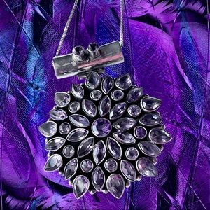 Amethyst Silver Pendant Necklace